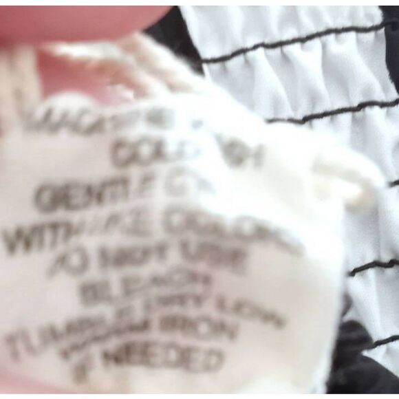 GYPSY BLU BLACK & WHITE WOMEN DRAWSTRING ELASTIC SHORT TUBE DRESS SZ.M EUC. - Picture 11 of 11